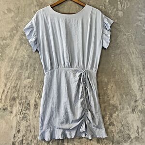 Etophe Studios Dress Womens Blue Medium Ruffle Waist Tie Lined